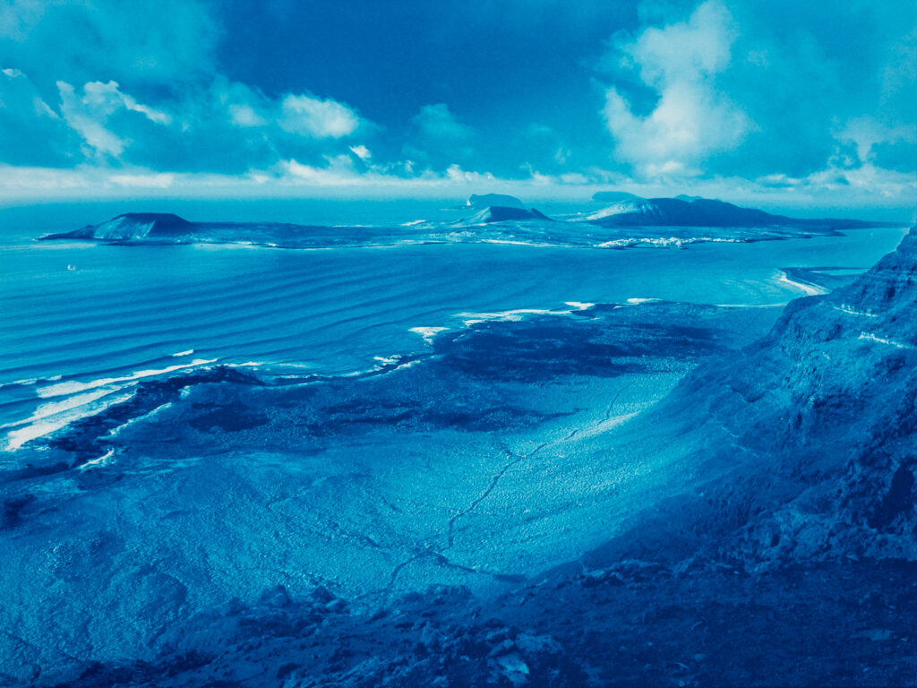 cyanotype print el Rio and La Graciosa